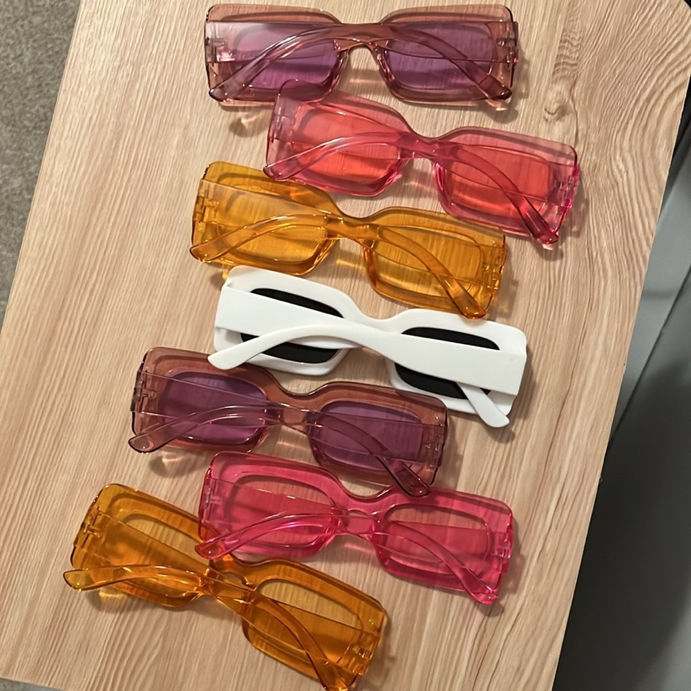 Trendy Rectangular Sunglasses Set - Bachelorette … - image 2